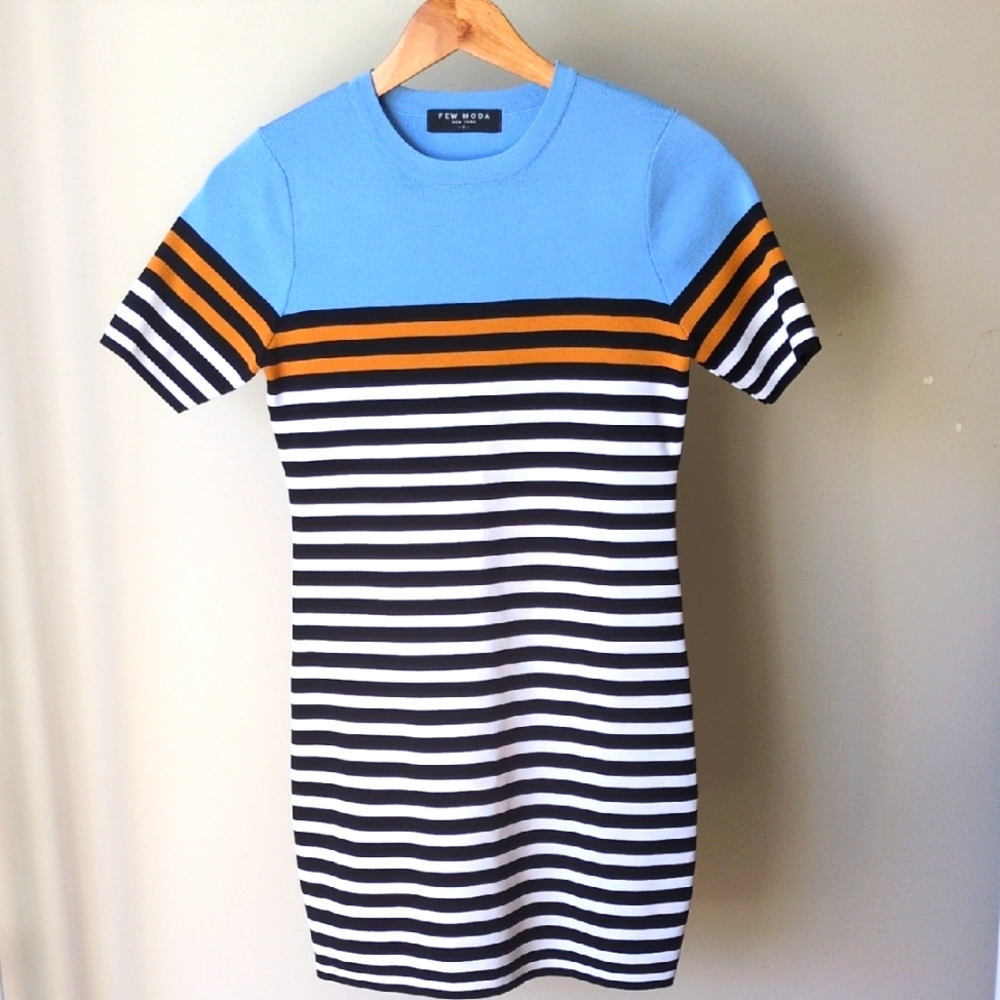 Few Moda T by Alexander Wang Striped Engineer Stretch Dress